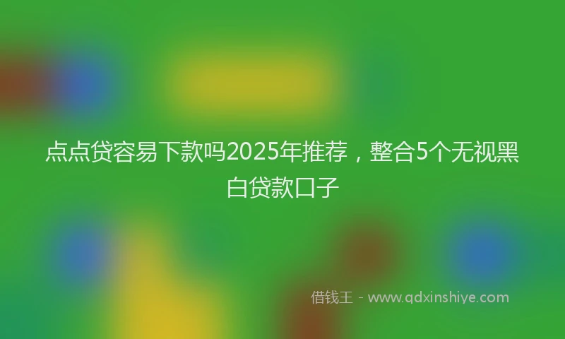点点贷容易下款吗2025年推荐，整合5个无视黑白贷款口子