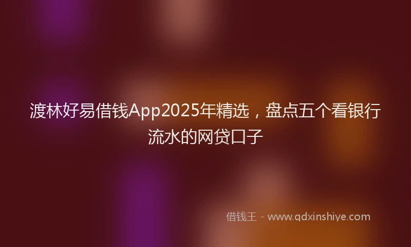 渡林好易借钱App2025年精选，盘点五个看银行流水的网贷口子