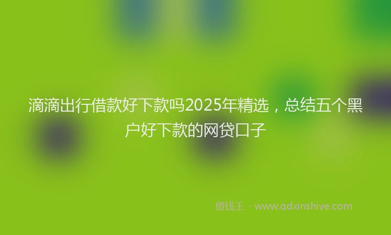 滴滴出行借款好下款吗2025年精选，总结五个黑户好下款的网贷口子