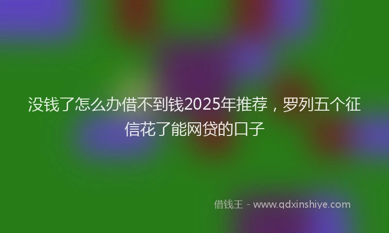 没钱了怎么办借不到钱2025年推荐，罗列五个征信花了能网贷的口子