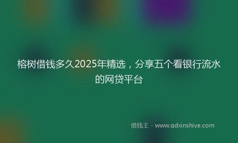 榕树借钱多久2025年精选，分享五个看银行流水的网贷平台