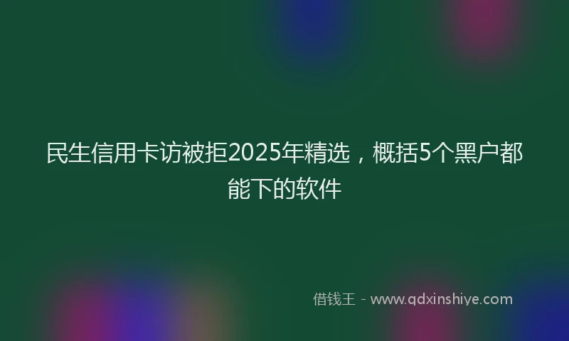 民生信用卡访被拒2025年精选，概括5个黑户都能下的软件