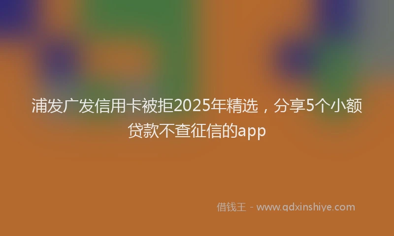 浦发广发信用卡被拒2025年精选，分享5个小额贷款不查征信的app