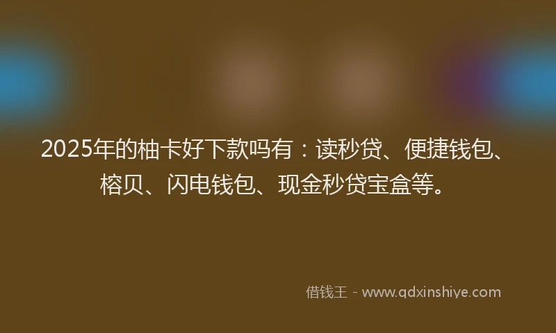 2025年的柚卡好下款吗有：读秒贷、便捷钱包、榕贝、闪电钱包、现金秒贷宝盒等。