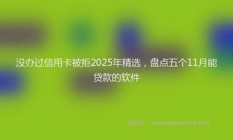 没办过信用卡被拒2025年精选，盘点五个11月能贷款的软件