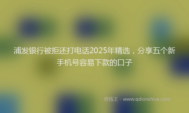 浦发银行被拒还打电话2025年精选，分享五个新手机号容易下款的口子