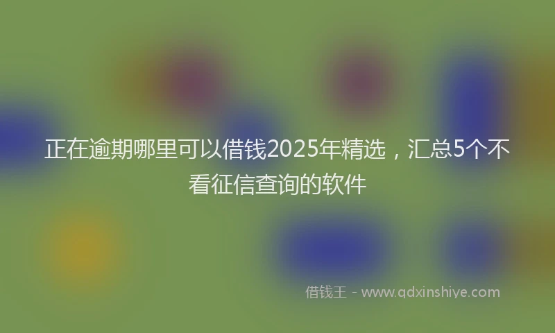 正在逾期哪里可以借钱2025年精选，汇总5个不看征信查询的软件