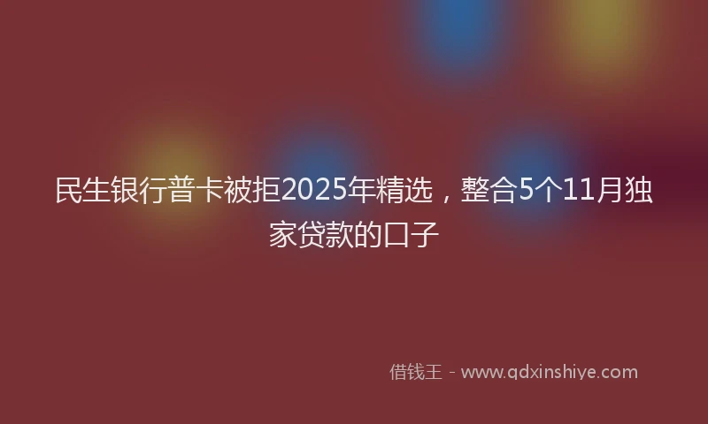 民生银行普卡被拒2025年精选，整合5个11月独家贷款的口子