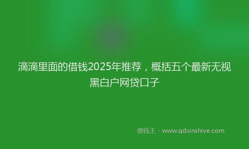 滴滴里面的借钱2025年推荐，概括五个最新无视黑白户网贷口子