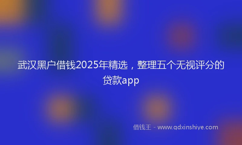 武汉黑户借钱2025年精选，整理五个无视评分的贷款app