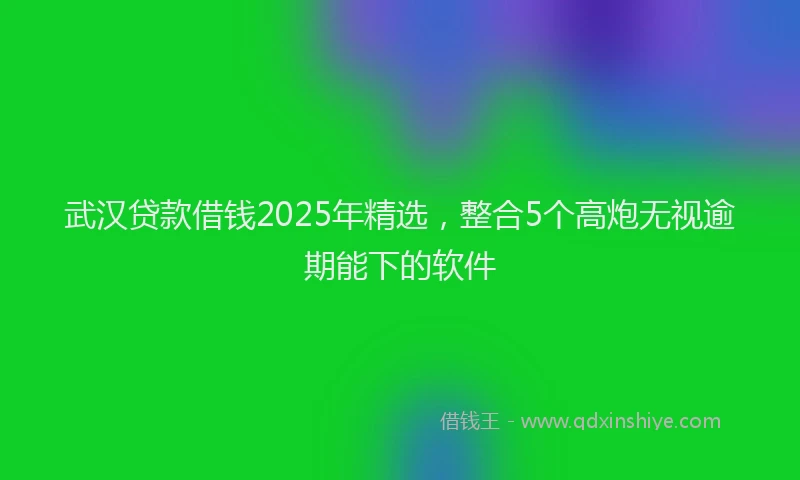 武汉贷款借钱2025年精选，整合5个高炮无视逾期能下的软件