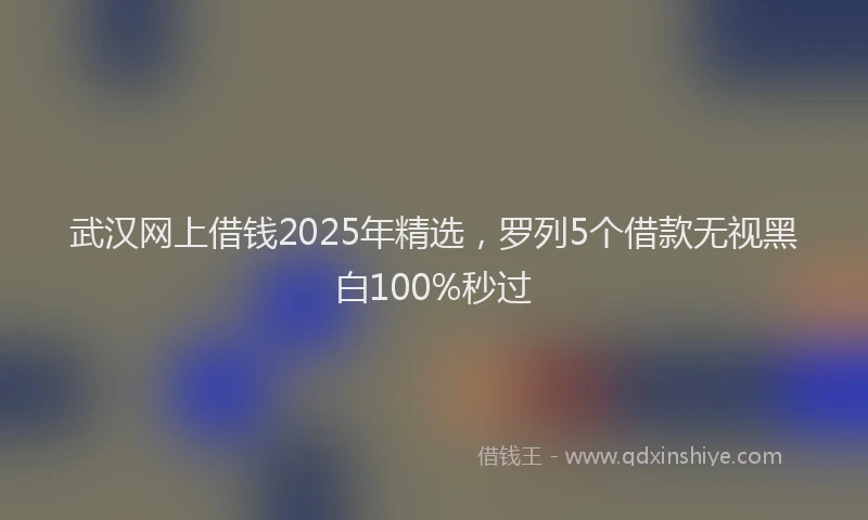 武汉网上借钱2025年精选，罗列5个借款无视黑白100%秒过