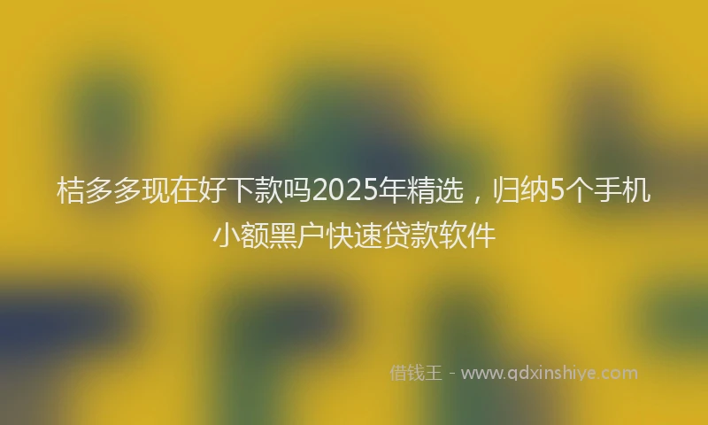 桔多多现在好下款吗2025年精选，归纳5个手机小额黑户快速贷款软件