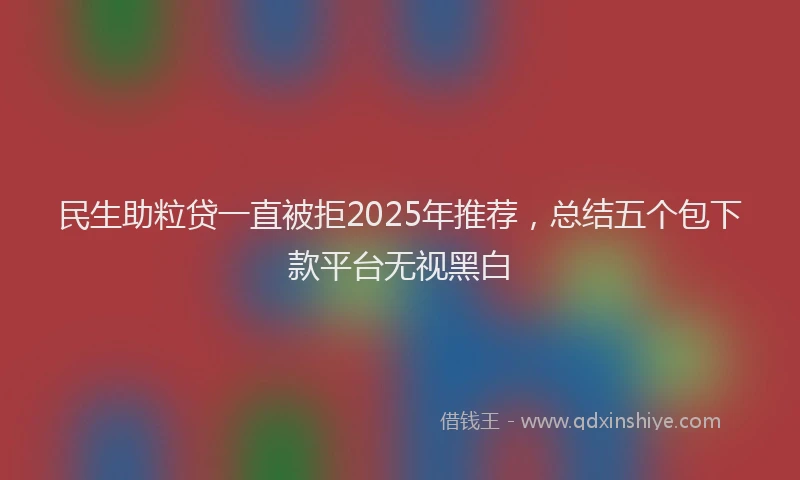民生助粒贷一直被拒2025年推荐，总结五个包下款平台无视黑白