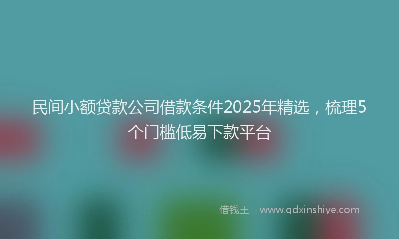 民间小额贷款公司借款条件2025年精选，梳理5个门槛低易下款平台