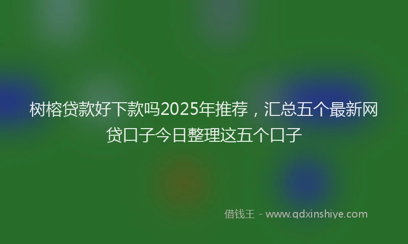 树榕贷款好下款吗2025年推荐，汇总五个最新网贷口子今日整理这五个口子