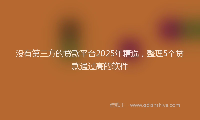 没有第三方的贷款平台2025年精选，整理5个贷款通过高的软件