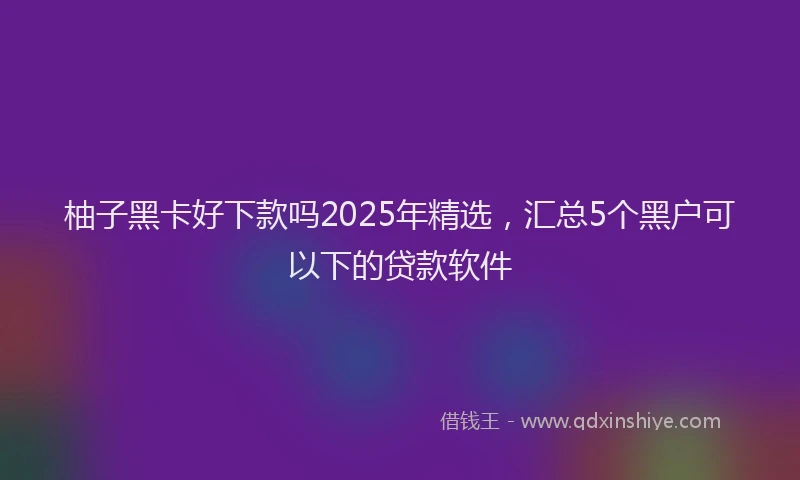 柚子黑卡好下款吗2025年精选，汇总5个黑户可以下的贷款软件