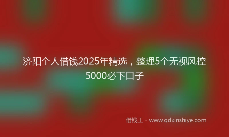 济阳个人借钱2025年精选，整理5个无视风控5000必下口子