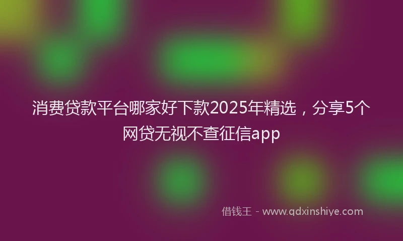消费贷款平台哪家好下款2025年精选，分享5个网贷无视不查征信app