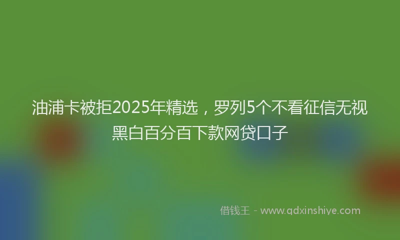 油浦卡被拒2025年精选，罗列5个不看征信无视黑白百分百下款网贷口子
