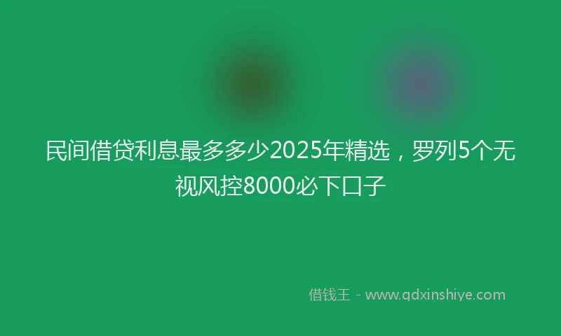 民间借贷利息最多多少2025年精选，罗列5个无视风控8000必下口子