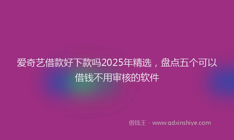 爱奇艺借款好下款吗2025年精选，盘点五个可以借钱不用审核的软件