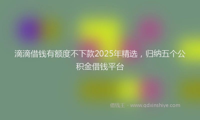 滴滴借钱有额度不下款2025年精选，归纳五个公积金借钱平台