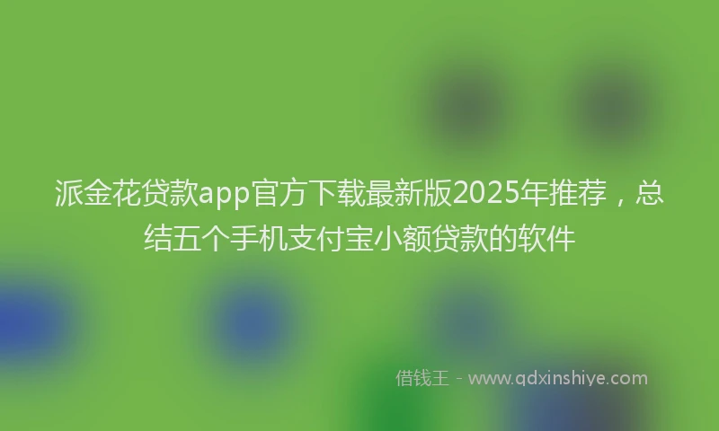 派金花贷款app官方下载最新版2025年推荐，总结五个手机支付宝小额贷款的软件