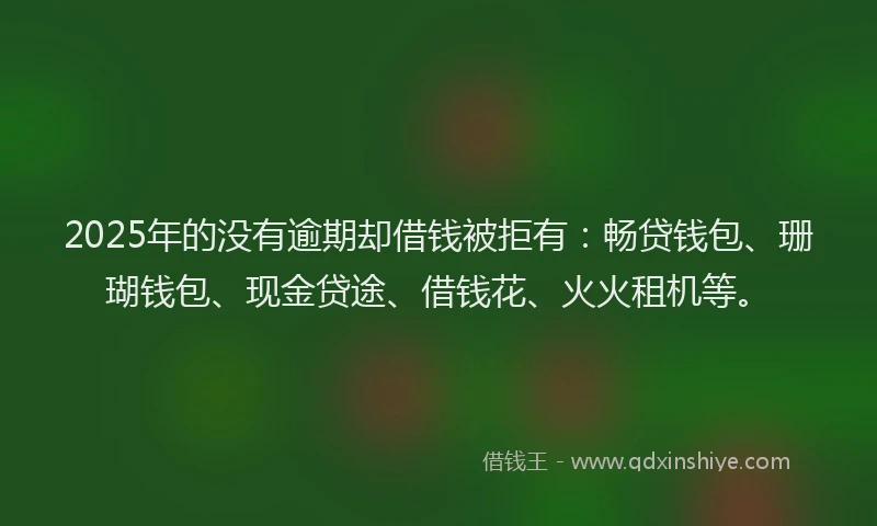 2025年的没有逾期却借钱被拒有：畅贷钱包、珊瑚钱包、现金贷途、借钱花、火火租机等。