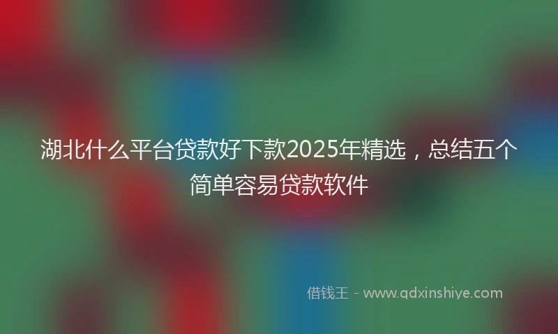 湖北什么平台贷款好下款2025年精选，总结五个简单容易贷款软件