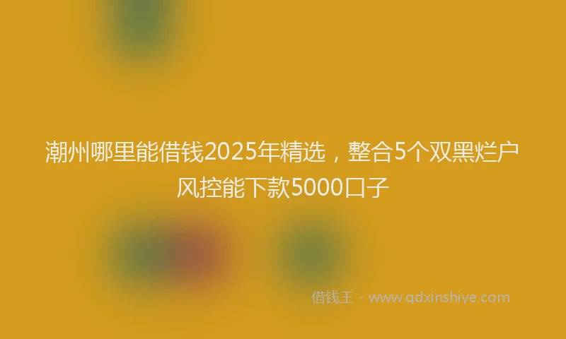 潮州哪里能借钱2025年精选，整合5个双黑烂户风控能下款5000口子