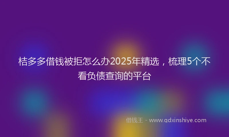 桔多多借钱被拒怎么办2025年精选，梳理5个不看负债查询的平台
