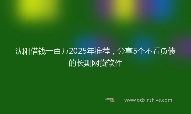 沈阳借钱一百万2025年推荐，分享5个不看负债的长期网贷软件