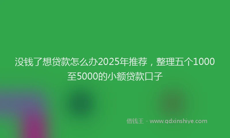没钱了想贷款怎么办2025年推荐，整理五个1000至5000的小额贷款口子
