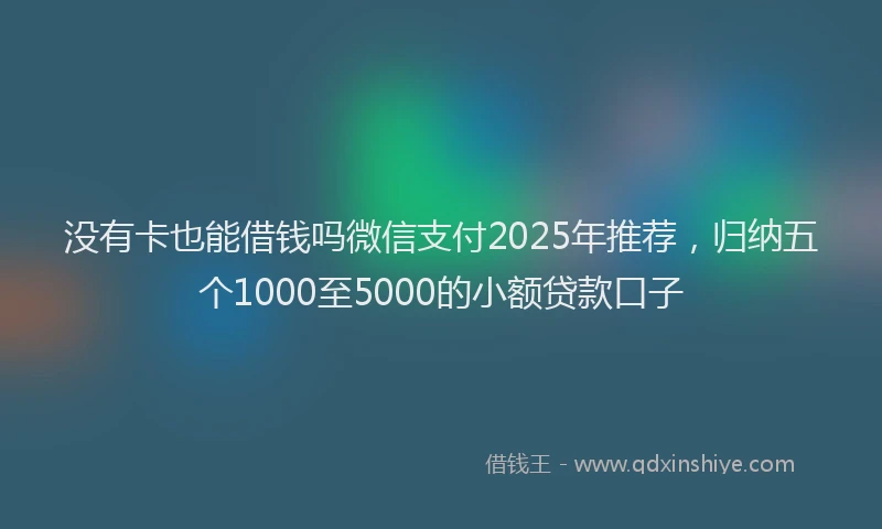 没有卡也能借钱吗微信支付2025年推荐，归纳五个1000至5000的小额贷款口子