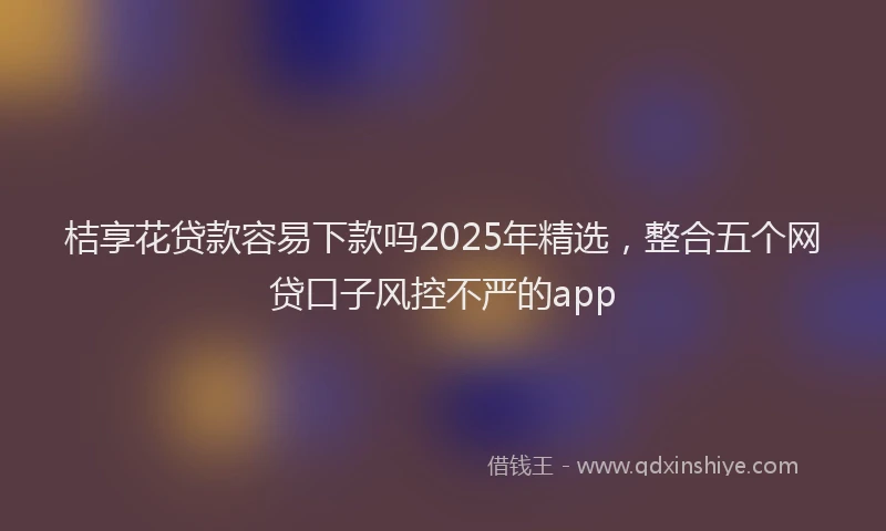 桔享花贷款容易下款吗2025年精选，整合五个网贷口子风控不严的app
