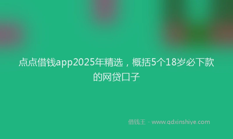 点点借钱app2025年精选，概括5个18岁必下款的网贷口子