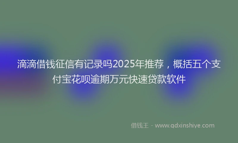 滴滴借钱征信有记录吗2025年推荐，概括五个支付宝花呗逾期万元快速贷款软件