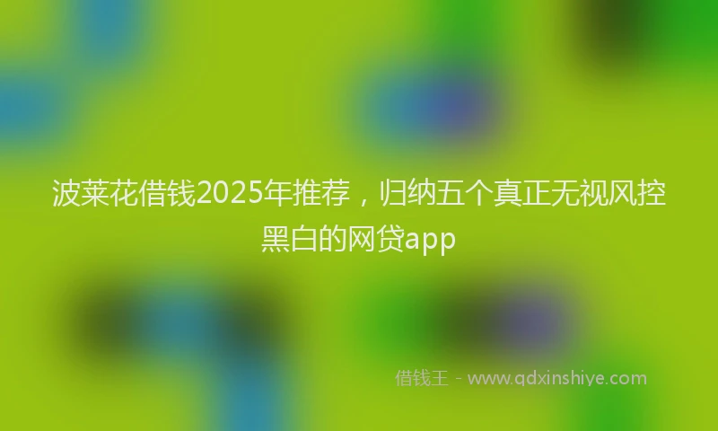 波莱花借钱2025年推荐，归纳五个真正无视风控黑白的网贷app