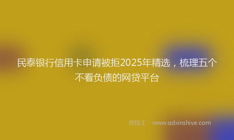 民泰银行信用卡申请被拒2025年精选，梳理五个不看负债的网贷平台