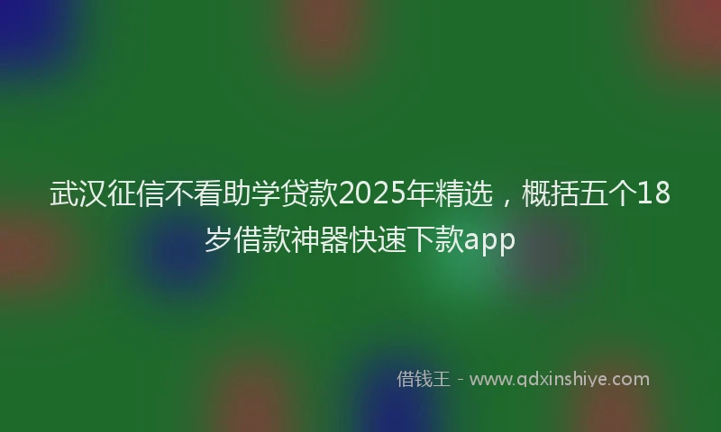 武汉征信不看助学贷款2025年精选，概括五个18岁借款神器快速下款app