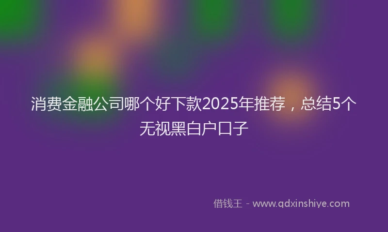 消费金融公司哪个好下款2025年推荐，总结5个无视黑白户口子