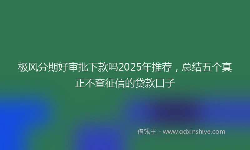 极风分期好审批下款吗2025年推荐，总结五个真正不查征信的贷款口子