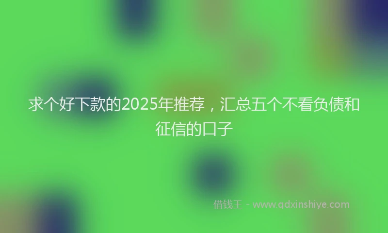求个好下款的2025年推荐，汇总五个不看负债和征信的口子