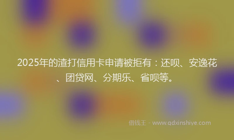 2025年的渣打信用卡申请被拒有：还呗、安逸花、团贷网、分期乐、省呗等。