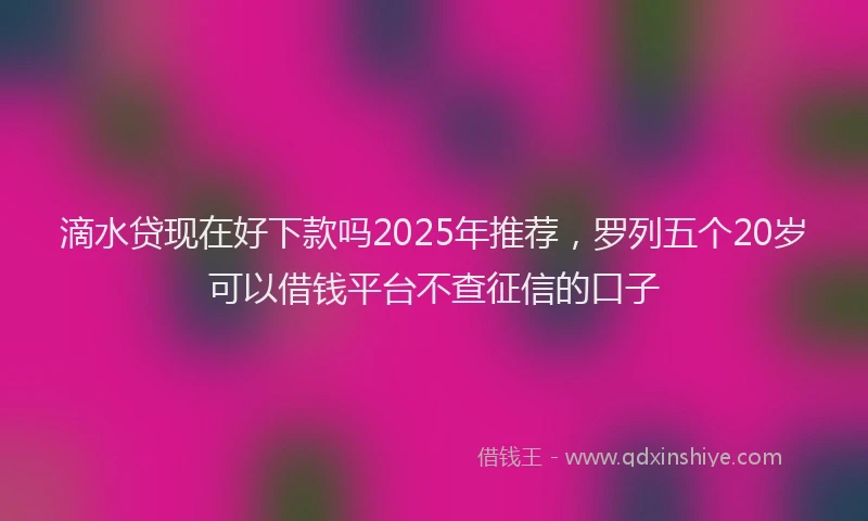 滴水贷现在好下款吗2025年推荐，罗列五个20岁可以借钱平台不查征信的口子