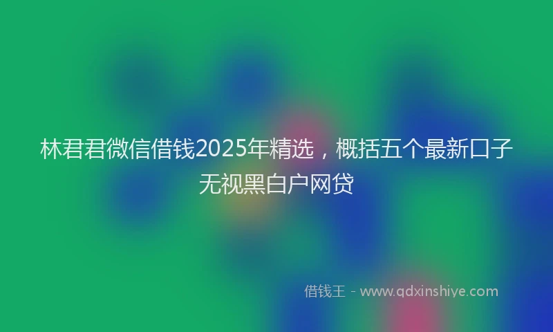 林君君微信借钱2025年精选，概括五个最新口子无视黑白户网贷
