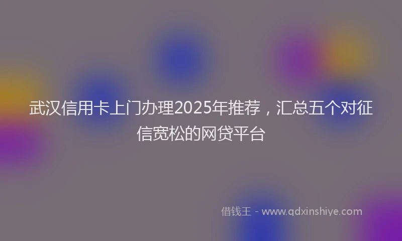 武汉信用卡上门办理2025年推荐，汇总五个对征信宽松的网贷平台