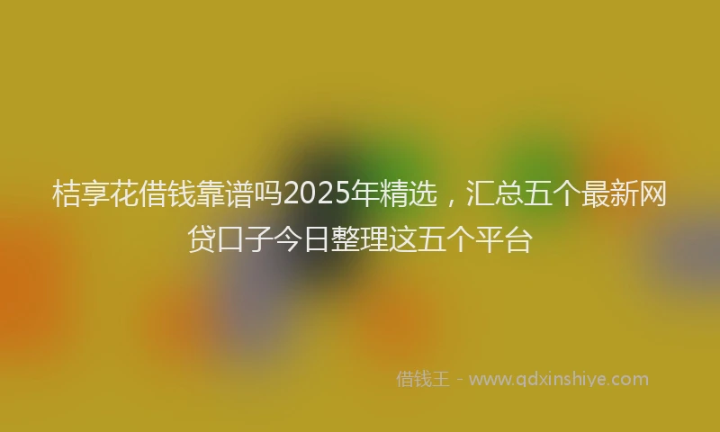 桔享花借钱靠谱吗2025年精选，汇总五个最新网贷口子今日整理这五个平台